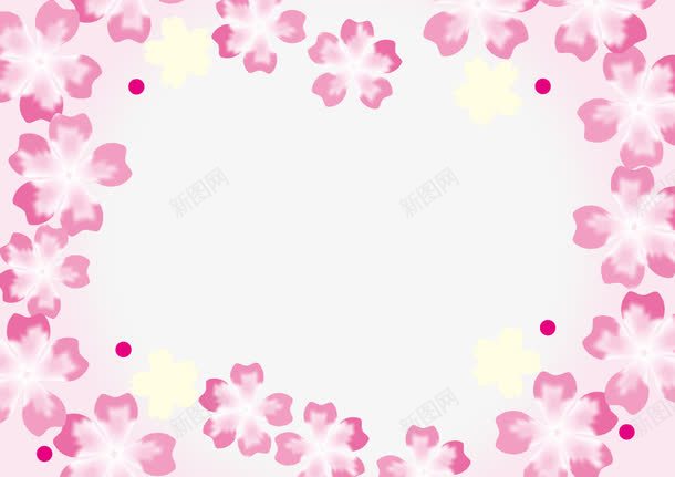 手绘花粉色边框png免抠素材_新图网 https://ixintu.com 手绘 粉色 花 边框