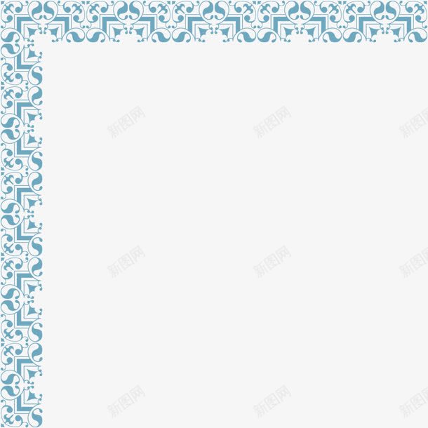 简约花纹边框png免抠素材_新图网 https://ixintu.com 小清新花纹 水彩 简约花纹 简约边框 花纹边框 蓝色边框