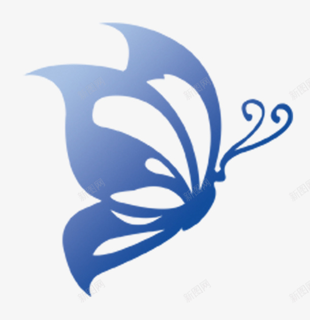 蓝色剪纸蝴蝶png免抠素材_新图网 https://ixintu.com 剪纸 蓝色 蝴蝶