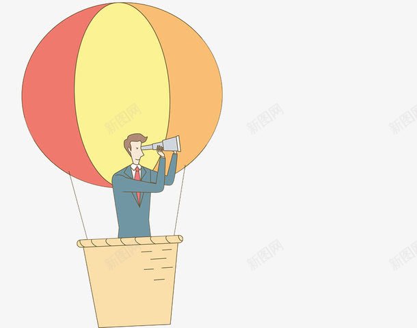 观察的上班族png免抠素材_新图网 https://ixintu.com 上班族 卡通 手绘 氢气球 观察