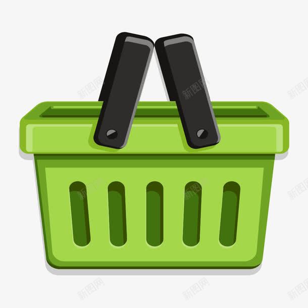 购物框png免抠素材_新图网 https://ixintu.com 扁平化 素材 绿色 购物狂