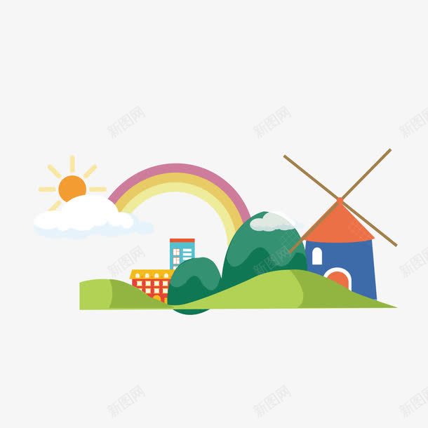 风景图矢量图ai免抠素材_新图网 https://ixintu.com ai 旅游 白色 矢量图设计 矢量图