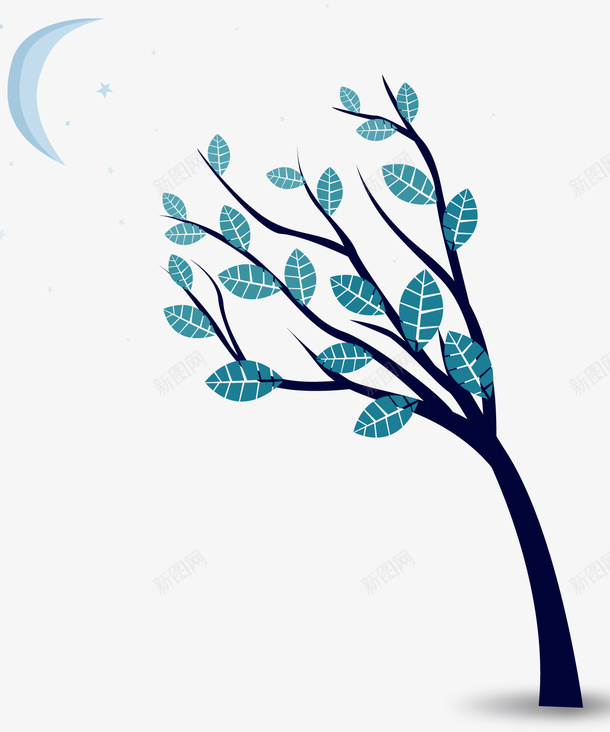可爱蓝色树木矢量图eps免抠素材_新图网 https://ixintu.com 卡通 可爱 蓝色 矢量图
