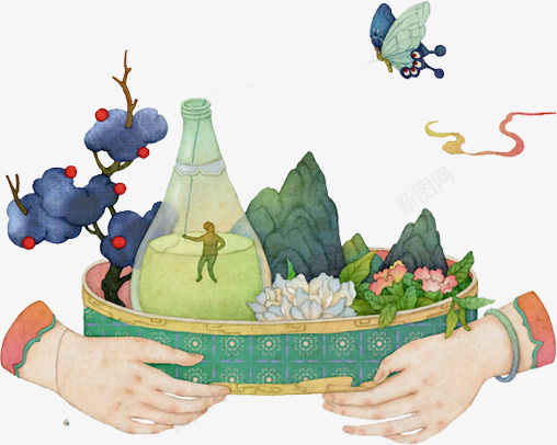小世界插画png免抠素材_新图网 https://ixintu.com 小世界 插画 植物 素材 装饰