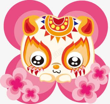 卡通图案花型免费元素png免抠素材_新图网 https://ixintu.com 免扣 免费 卡通 图案花型 虎头卡通
