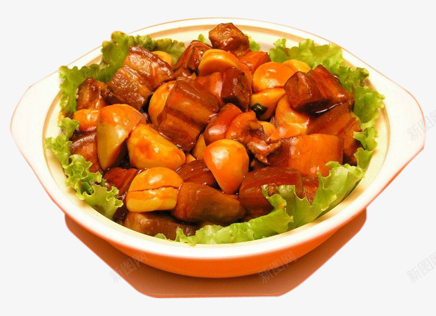 一碗红烧肉png免抠素材_新图网 https://ixintu.com 红烧肉 美味红烧肉 美食 蔬菜 蔬菜上的红烧肉 食物