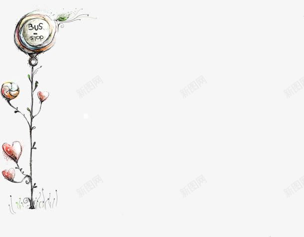 唯美爱心植物插画png免抠素材_新图网 https://ixintu.com 插画 植物 爱心