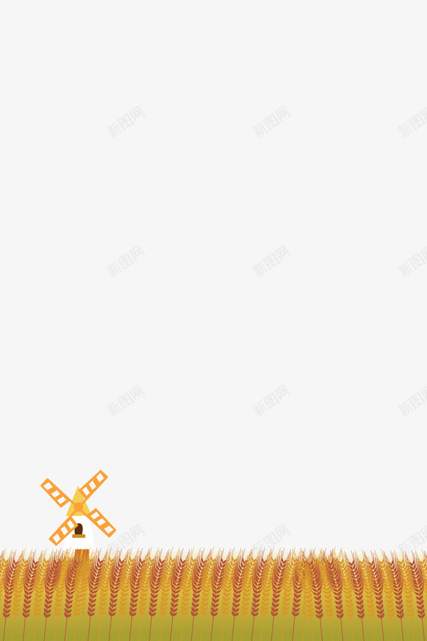 手绘金色的麦田png免抠素材_新图网 https://ixintu.com 手绘 秋天 芒种 金色的 麦田