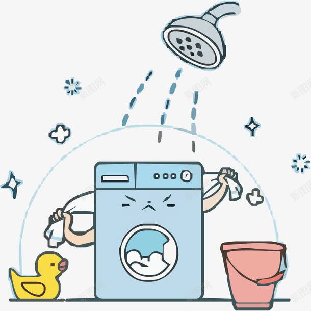 蓝色洗衣机矢量图eps免抠素材_新图网 https://ixintu.com 全自动 创意 洗衣机 滚筒 矢量素材 蓝色 矢量图