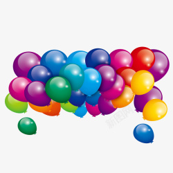 多彩节日气球装饰矢量图素材