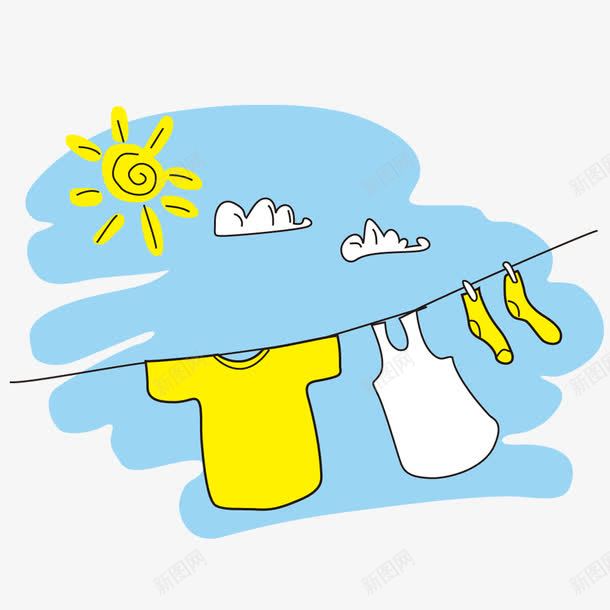 手绘衣服和太阳png免抠素材_新图网 https://ixintu.com png图形 png装饰 太阳 手绘画 衣服 装饰