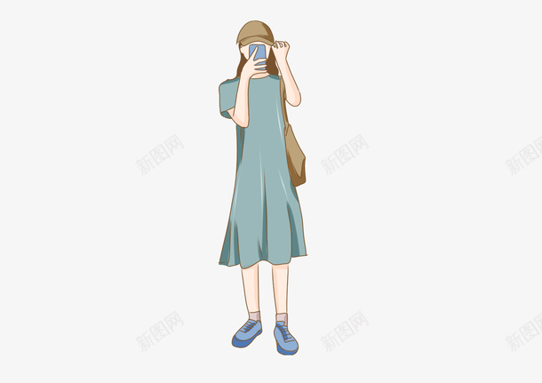 夏季手绘自拍女孩psd免抠素材_新图网 https://ixintu.com 卡通 夏季 手绘 美女自拍 自拍女孩 自拍海报