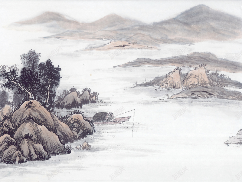 中国风古代画7jpg设计背景_新图网 https://ixintu.com 中国风 古代画 复古 手绘画