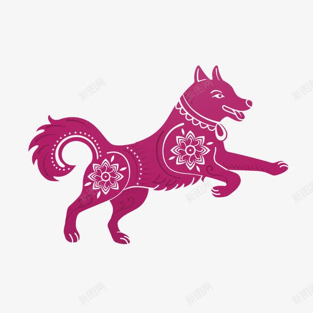 中国风红色狗剪纸图案png免抠素材_新图网 https://ixintu.com 剪纸 动物剪纸 犬 狗剪纸 狗年 狗年装饰