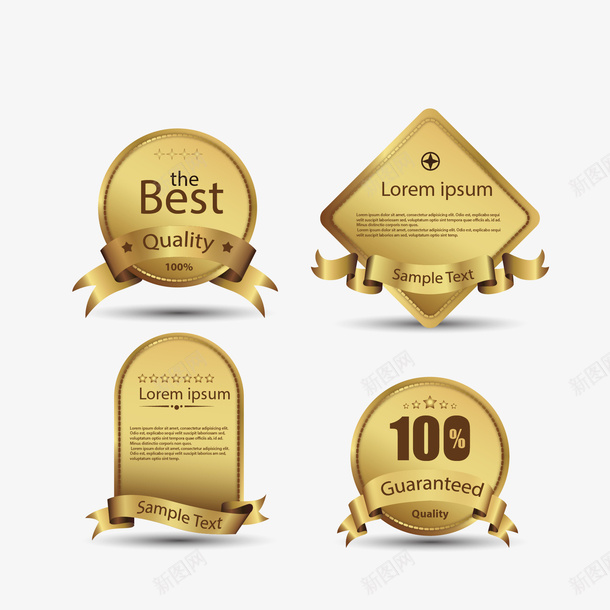 金色标签矢量图eps免抠素材_新图网 https://ixintu.com 促销标签 标签 金色标签 矢量图