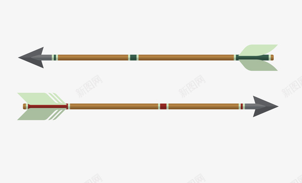 卡通绿色弓箭武器png免抠素材_新图网 https://ixintu.com 卡通弓箭 卡通武器 武器 绿色箭 背景装饰