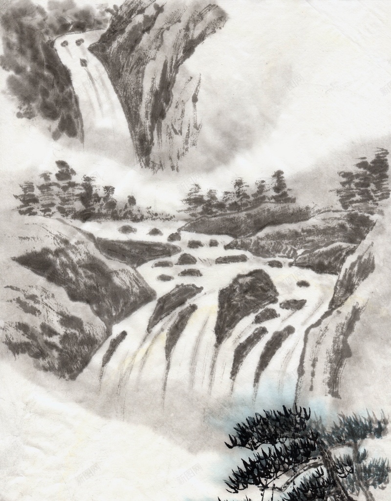 水墨风景古风工笔4jpg设计背景_新图网 https://ixintu.com 古风 工笔 水墨 风景