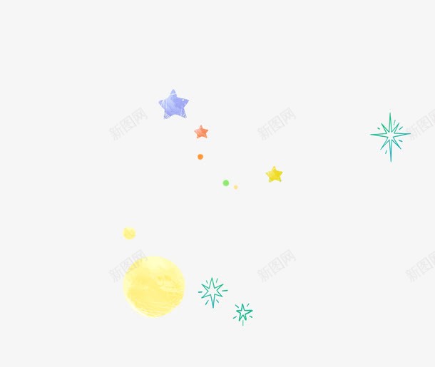 手绘星星png免抠素材_新图网 https://ixintu.com 太阳 手绘 星星