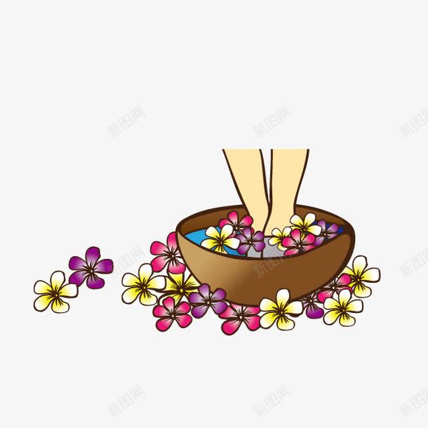 卡通鲜花足浴png免抠素材_新图网 https://ixintu.com 卡通足浴 印度教 手绘花朵 鲜花足浴