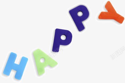 可爱卡通彩色字体HAPPYpng免抠素材_新图网 https://ixintu.com 卡通 可爱 字体 彩色