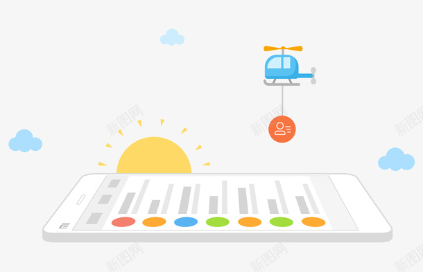手机上的图标png免抠素材_新图网 https://ixintu.com png图形 png装饰 卡通 太阳 手机 装饰 飞机