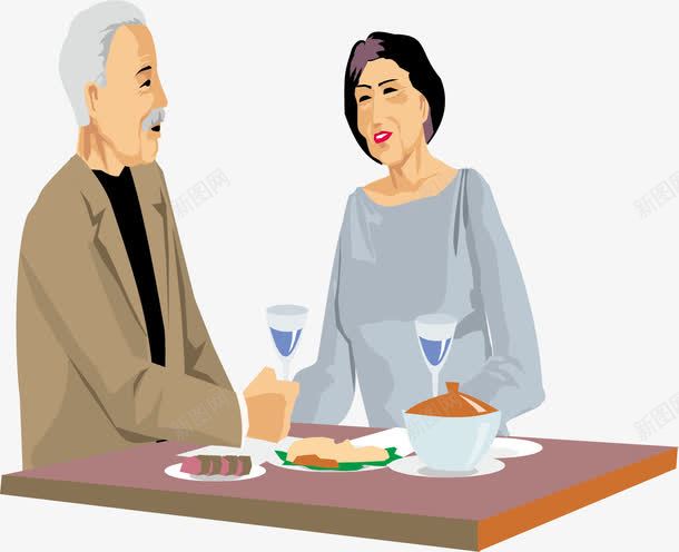 黄昏恋png免抠素材_新图网 https://ixintu.com 金婚纪念 约会 老奶奶 老婆婆卡通 老爷爷 金婚纪念 黄昏恋