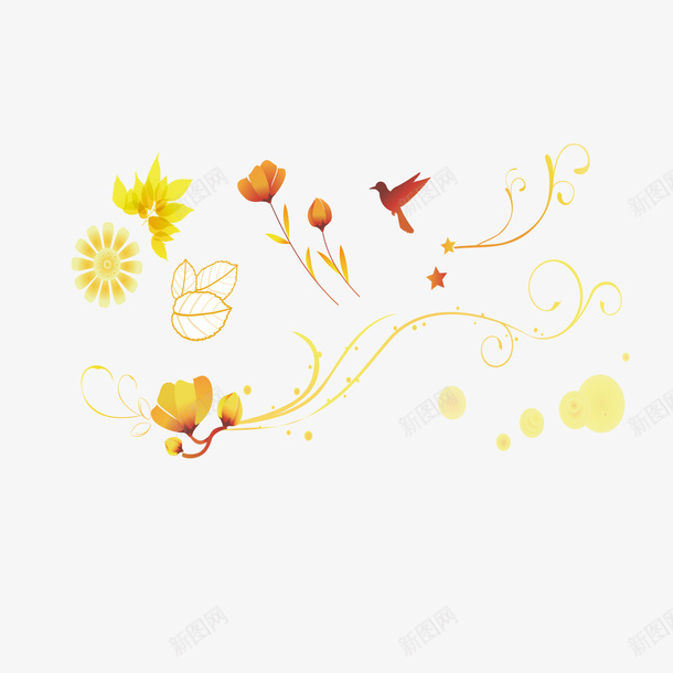 秋天花纹底纹秋意矢量图ai免抠素材_新图网 https://ixintu.com 秋天 秋意 花纹底纹 矢量图