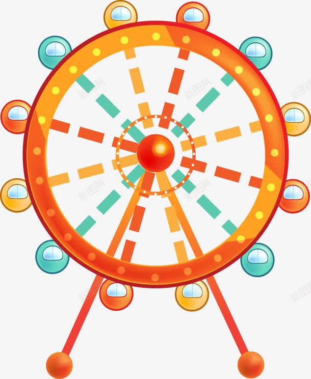 卡通摩天轮png免抠素材_新图网 https://ixintu.com 卡通摩天轮 摩天轮 游乐园 游乐园摩天轮