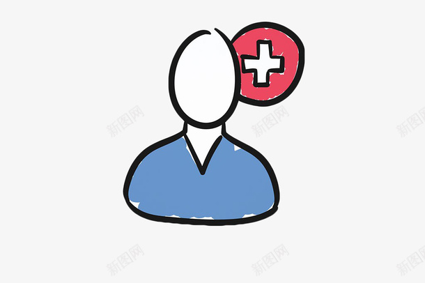 手绘人物加号png免抠素材_新图网 https://ixintu.com 人物 加号 手绘 白色加号 符号 简约