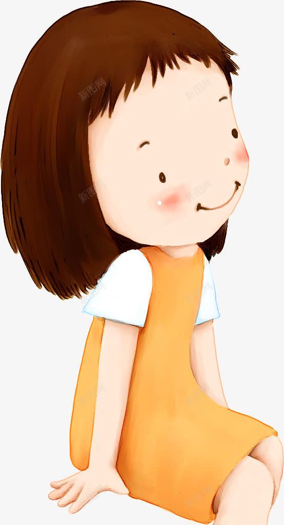 可爱儿童女孩手绘png免抠素材_新图网 https://ixintu.com 儿童 可爱 女孩