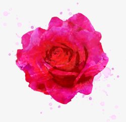 手绘水彩玫瑰花插画素材