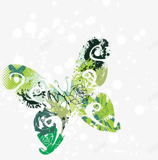 炫彩墨迹蝴蝶矢量图ai免抠素材_新图网 https://ixintu.com 墨迹 多彩 花纹 蝴蝶 矢量图