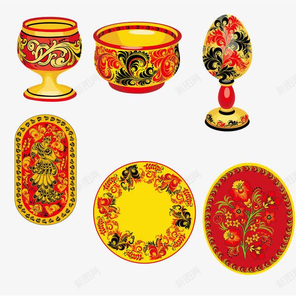 中国古典花纹器皿png免抠素材_新图网 https://ixintu.com 中国风 古典花纹 古玩 台灯 器皿 彩色花纹 碗