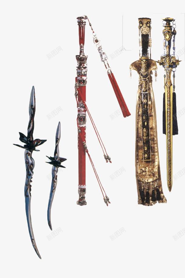 古风武器psd免抠素材_新图网 https://ixintu.com 刀剑 古风 武器