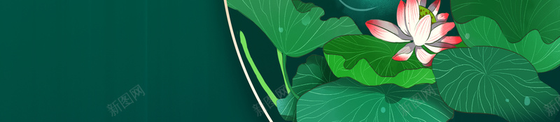 手绘荷花装饰背景图psd设计背景_新图网 https://ixintu.com 夏天荷花 手绘元素 竹枝元素 鸟