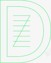 艺术字Dpng免抠素材_新图网 https://ixintu.com 创意艺术字 字母D 绿色线条