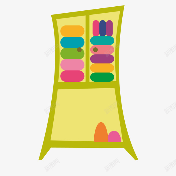 卡通柜子矢量图eps免抠素材_新图网 https://ixintu.com 卡通 彩色 柜子 矢量图