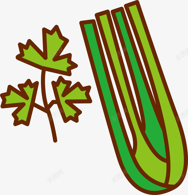 植物芹菜矢量图ai免抠素材_新图网 https://ixintu.com 形状 模型 绘画 蔬菜 矢量图
