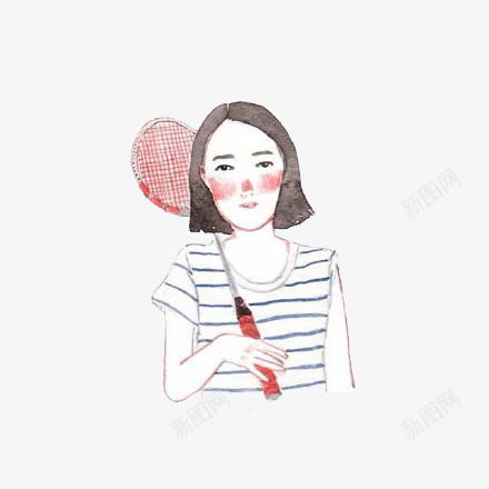手绘运动女孩插画png免抠素材_新图网 https://ixintu.com 女孩 插画女孩 运动 运动插画
