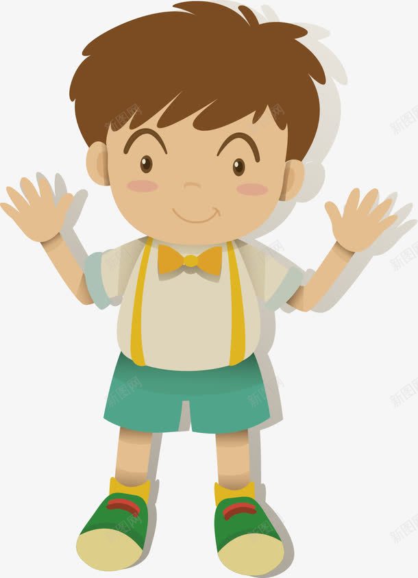 张开双手的小男生矢量图ai免抠素材_新图网 https://ixintu.com 卡通人物 学生 小男孩 玩耍 矢量图
