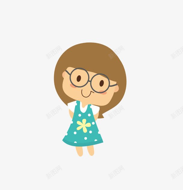 蓝裙子女孩png免抠素材_新图网 https://ixintu.com 上课 卡通女孩 学生