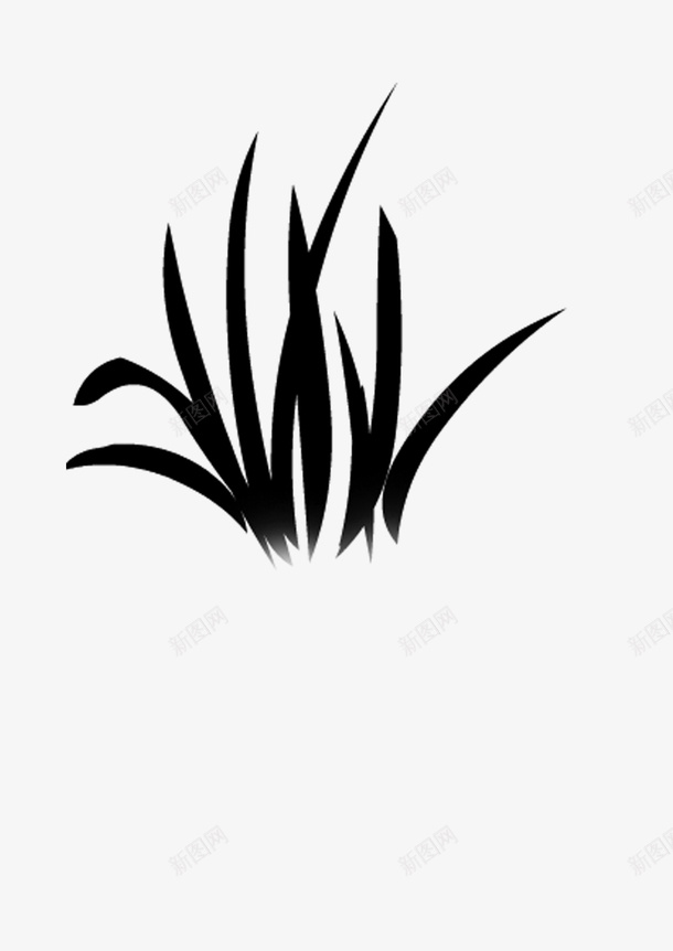 绘画植物小草黑白png免抠素材_新图网 https://ixintu.com 小草 绘画植物 黑白