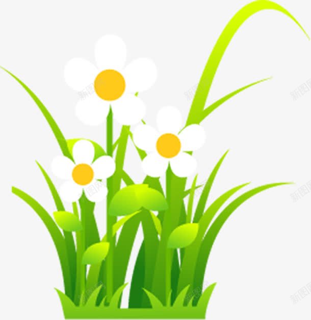 白色手绘可爱花朵png免抠素材_新图网 https://ixintu.com 可爱 白色 花朵