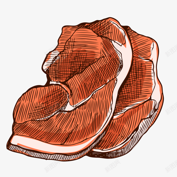 一块猪肉png免抠素材_新图网 https://ixintu.com png图形 png装饰 手绘 猪肉 肉食 装饰 食物