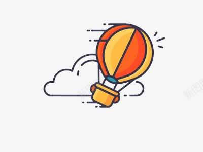 线型iconpng免抠素材_新图网 https://ixintu.com 扁平 气球 白云