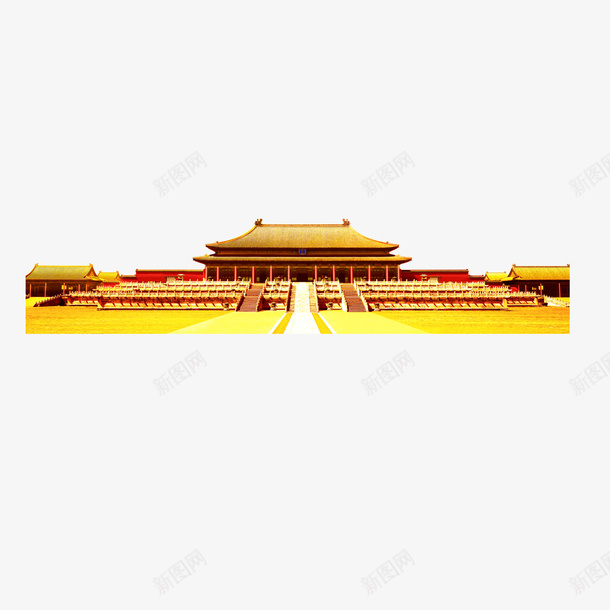 故宫装饰图案png免抠素材_新图网 https://ixintu.com 图案 故宫 装饰 设计 金色