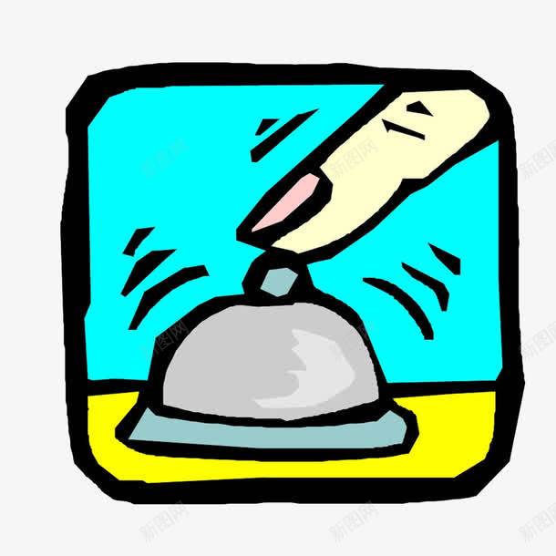 指头按铃图标png_新图网 https://ixintu.com 手绘图标 按铃 装饰图标 请按铃 黑色蓝色灰色