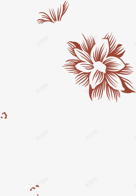 手绘红色卡通艺术花朵png免抠素材_新图网 https://ixintu.com 卡通 红色 艺术 花朵