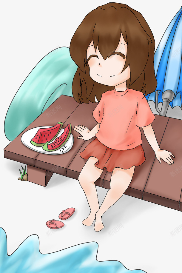 夏日大暑可爱儿童消暑psd免抠素材_新图网 https://ixintu.com 儿童消暑 可爱 夏日 大暑