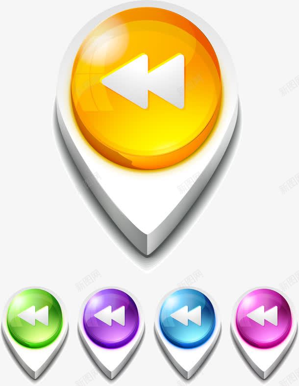 手绘快进快退png免抠素材_新图网 https://ixintu.com 快进快退 手绘 按钮 立体